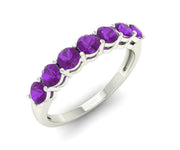 Elegant amethyst stacking ring crafted from 925 sterling silver, offering a graceful pop of color and comfort